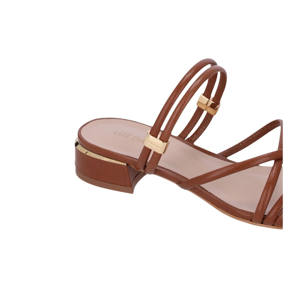Sandália Feminina Rasteira Luz Da Lua Marrom Marrom 3