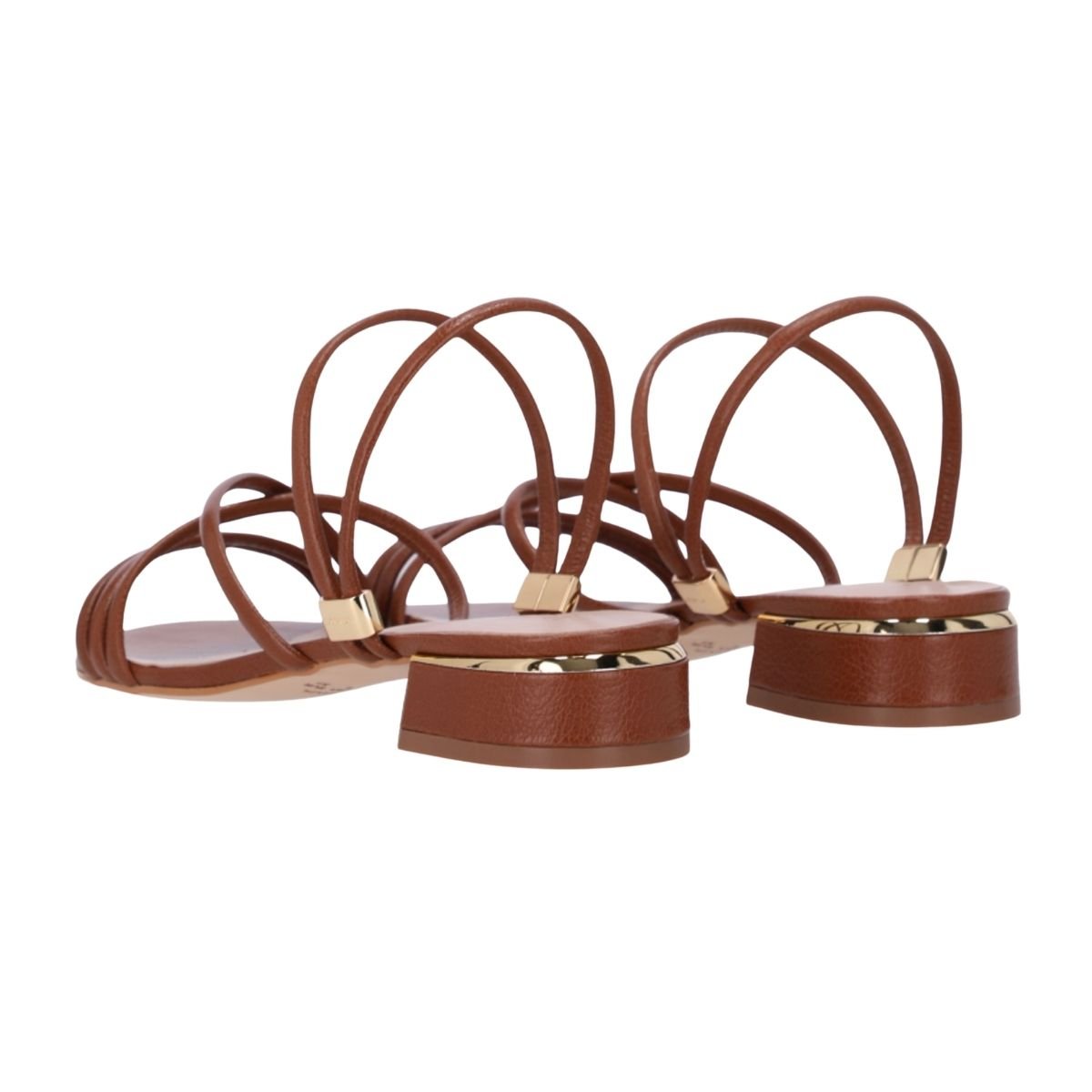 Sandália Feminina Rasteira Luz Da Lua Marrom Marrom 4