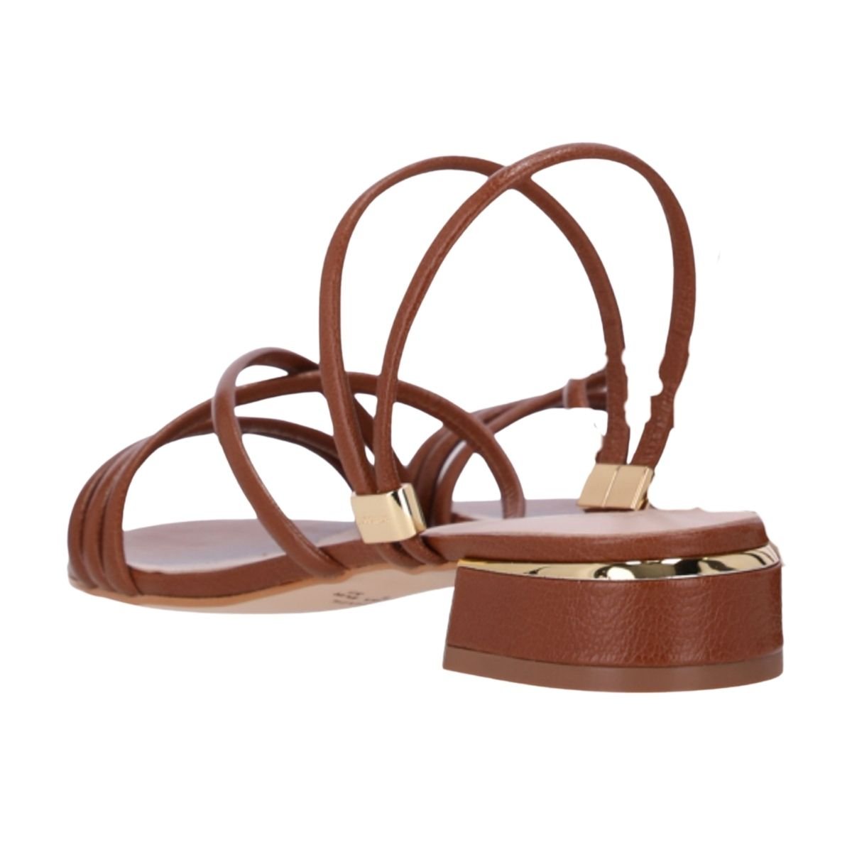 Sandália Feminina Rasteira Luz Da Lua Marrom Marrom 5