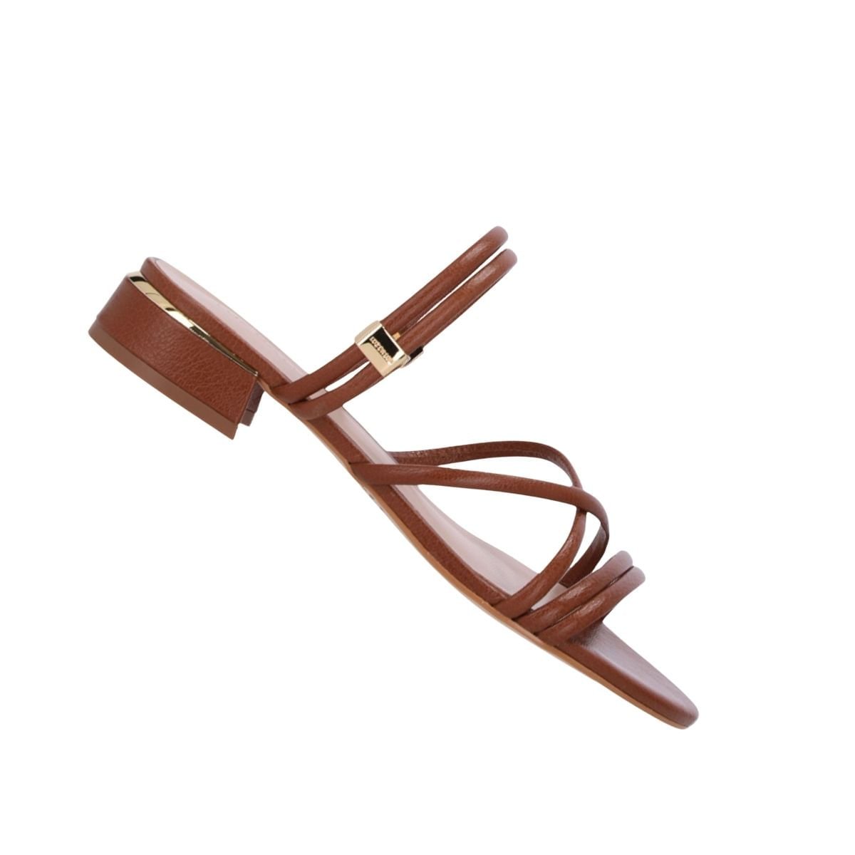 Sandália Feminina Rasteira Luz Da Lua Marrom Marrom 6