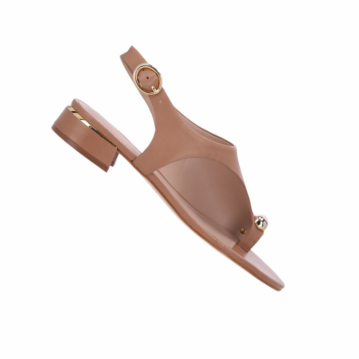 Sandália Feminina Salto Baixo Luz Da Lua Marrom Marrom 7