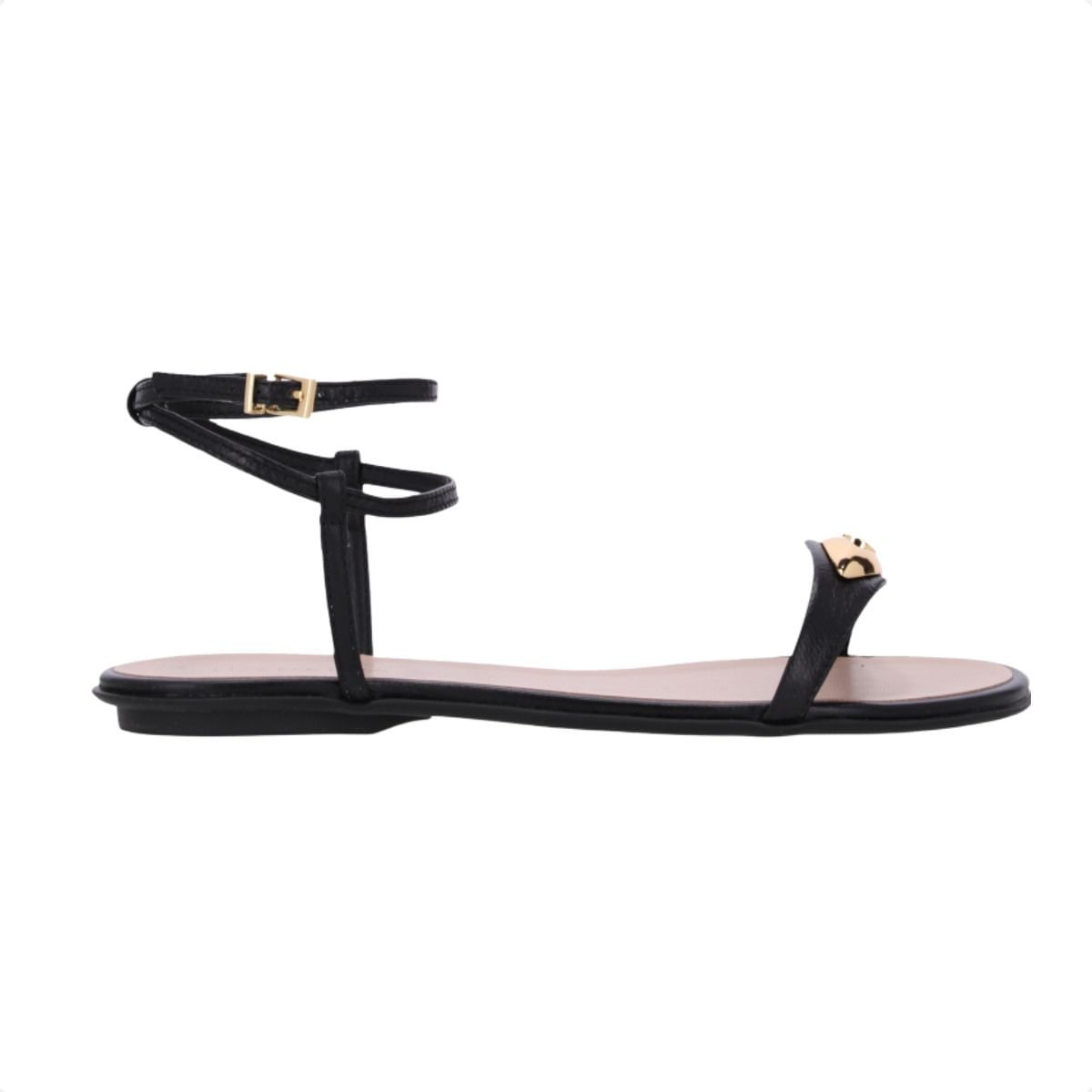 Sandália Feminina Rasteira Luz Da Lua Preta