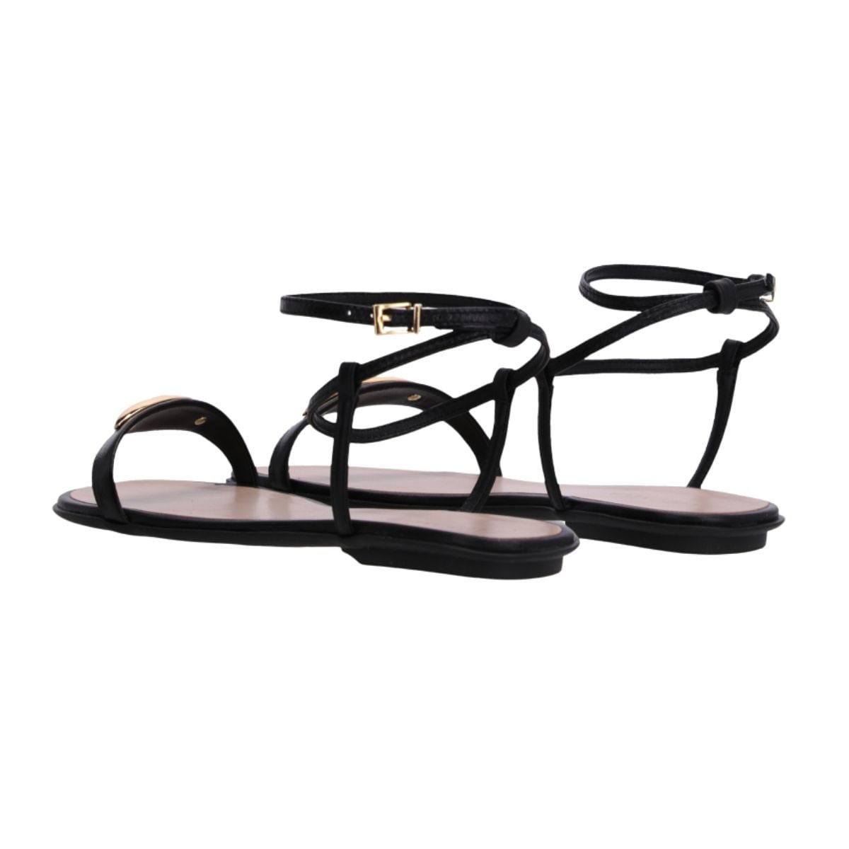 Sandália Feminina Rasteira Luz Da Lua Preta Preto 4