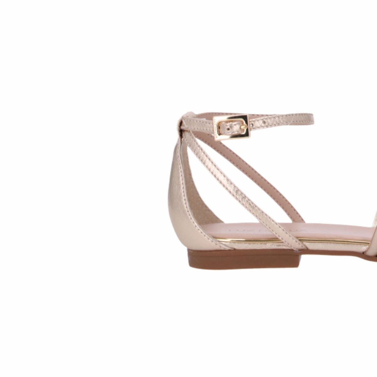 Sandália Feminina Rasteira Tira Strass Luz Da Lua Dourada Dourado 7