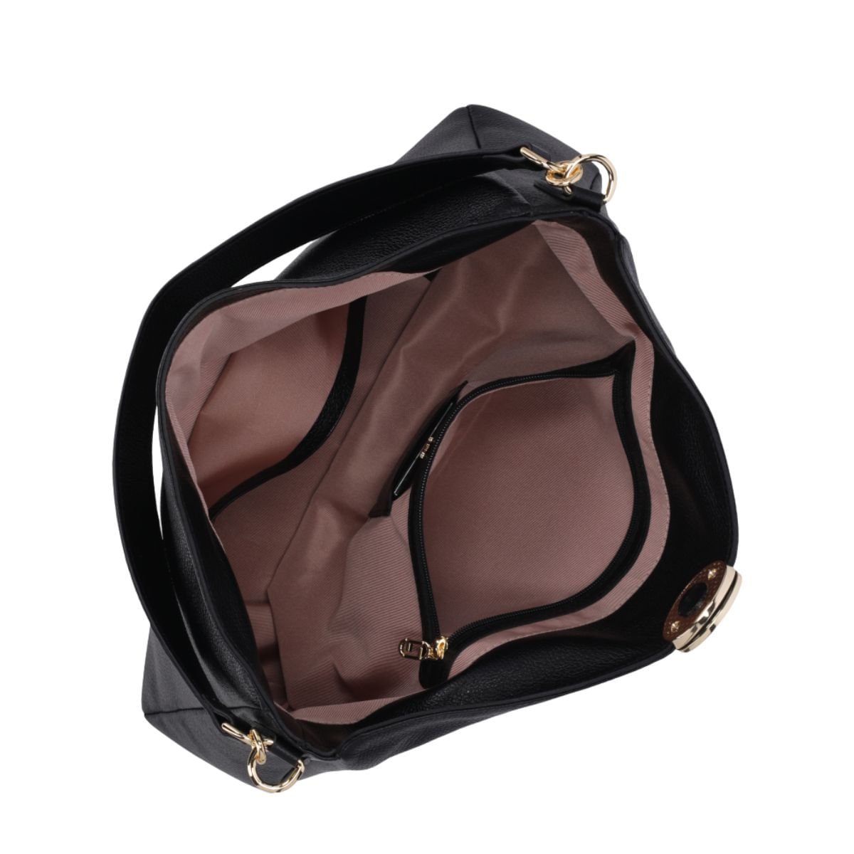 Bolsa Feminina Hobo Grande Luz Da Lua Preta Preto 3