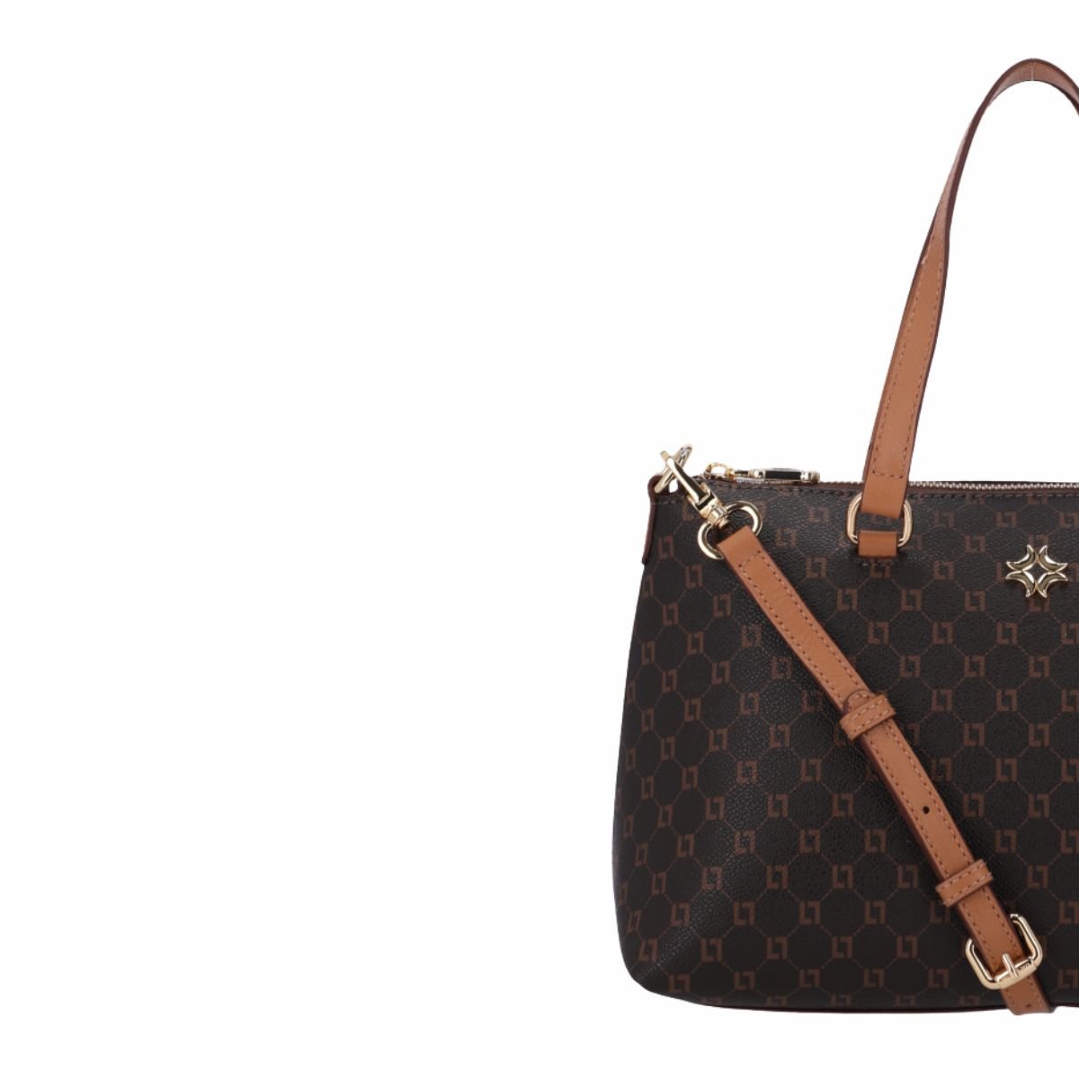 Bolsa Feminina Tote Grande Monograma Luz Da Lua Marrom Café 7