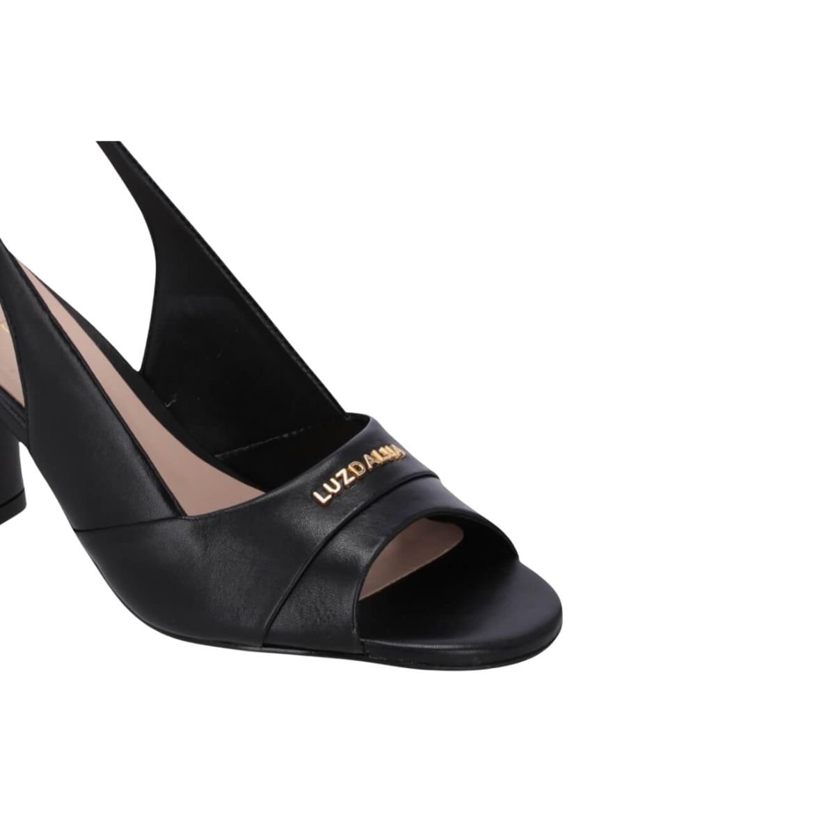 Sandália Feminina Salto Alto Grosso Luz Da Lua Preta Preto 3