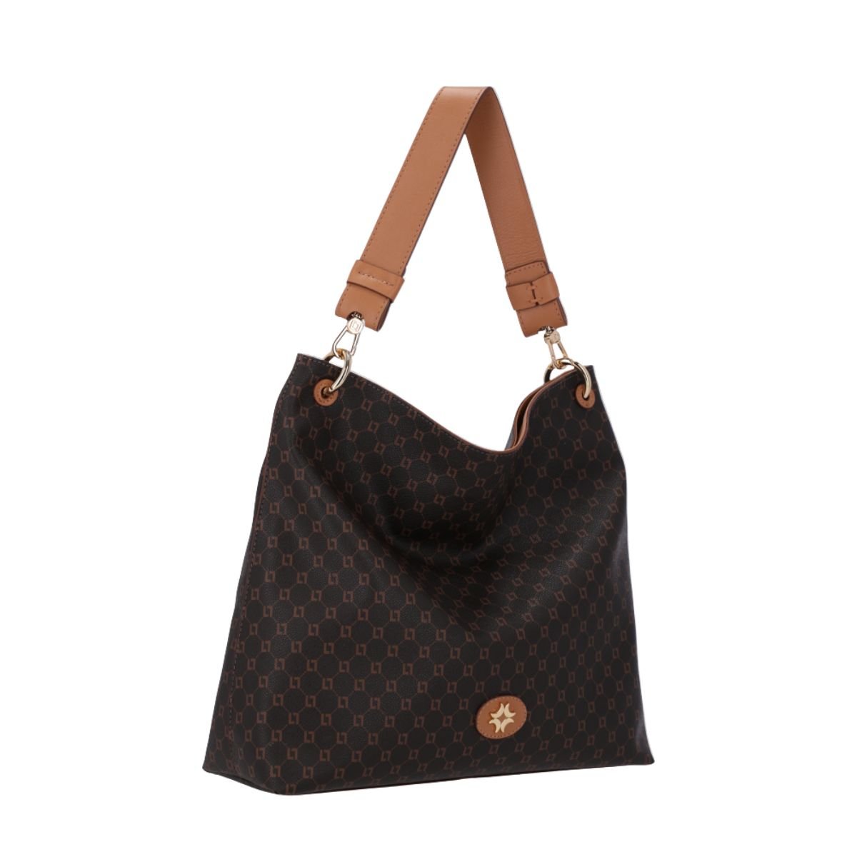 Bolsa Feminina Hobo Grande Monograma Luz Da Lua Marrom Café 2