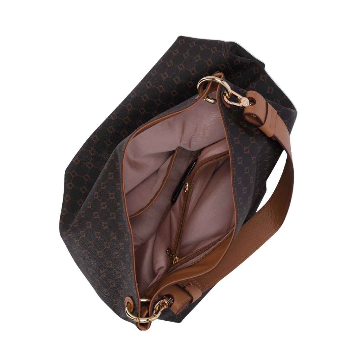 Bolsa Feminina Hobo Grande Monograma Luz Da Lua Marrom Café 3