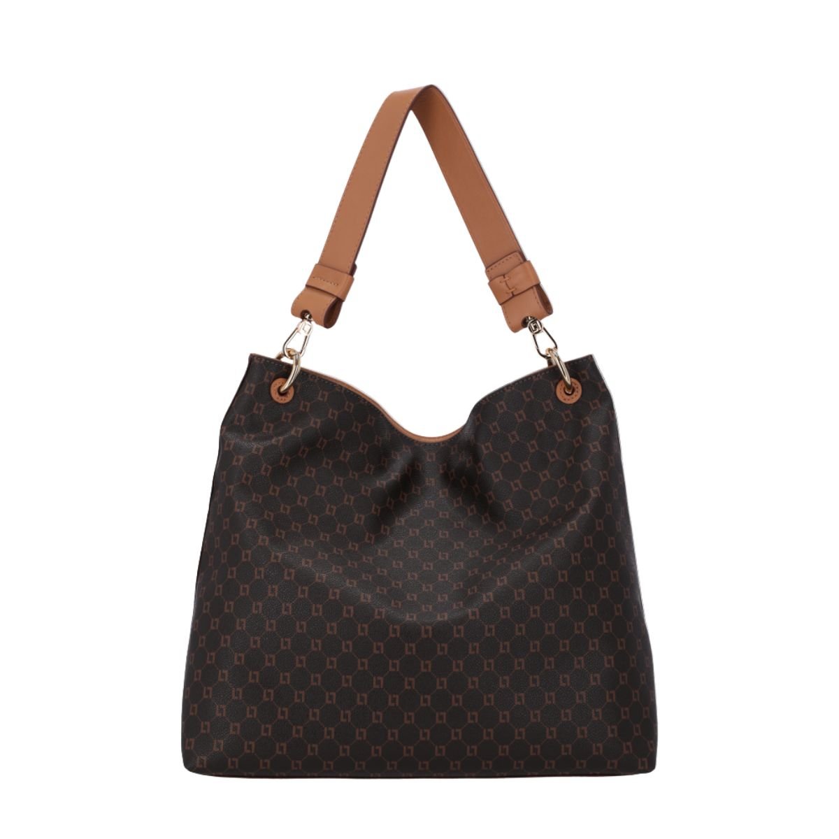 Bolsa Feminina Hobo Grande Monograma Luz Da Lua Marrom Café 4