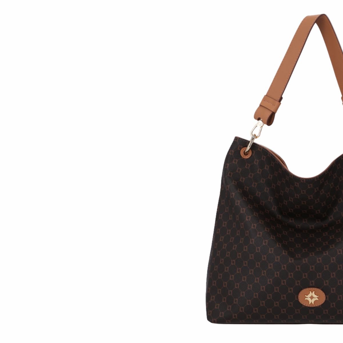 Bolsa Feminina Hobo Grande Monograma Luz Da Lua Marrom Café 7