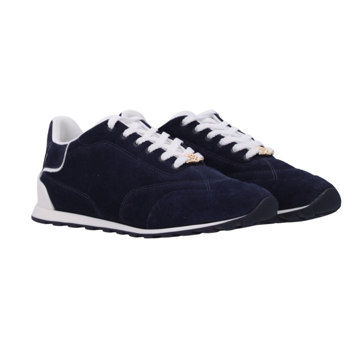 Tênis Moda Feminino Em Camurça Luz Da Lua Azul Preto 2