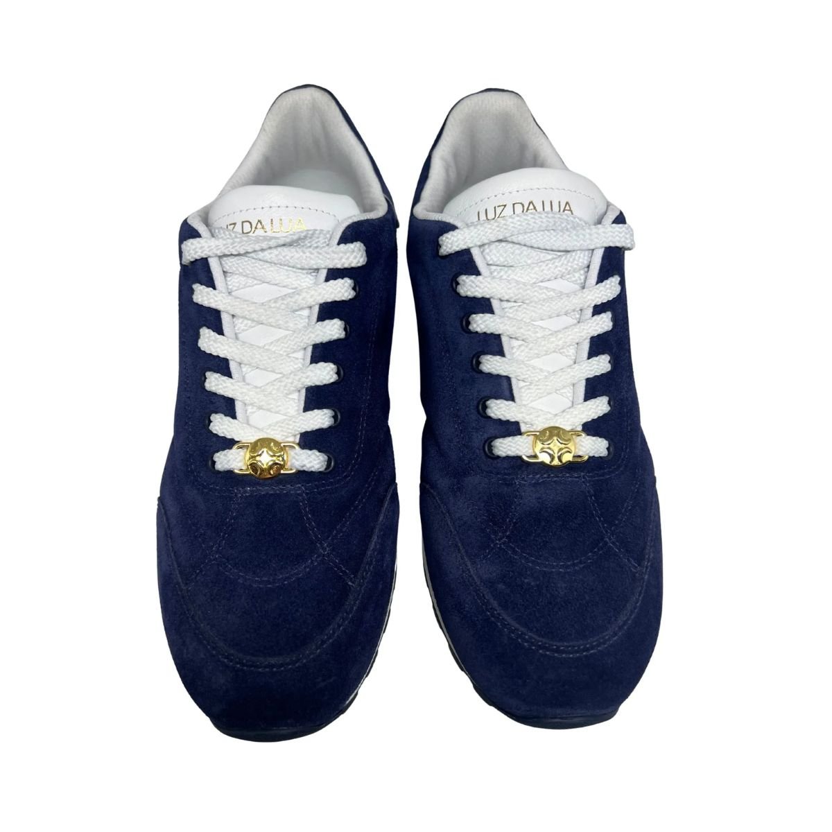 Tênis Moda Feminino Em Camurça Luz Da Lua Azul Preto 5