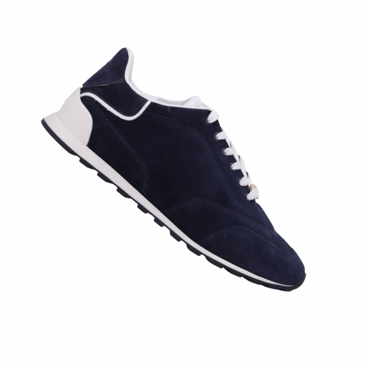 Tênis Moda Feminino Em Camurça Luz Da Lua Azul Preto 7