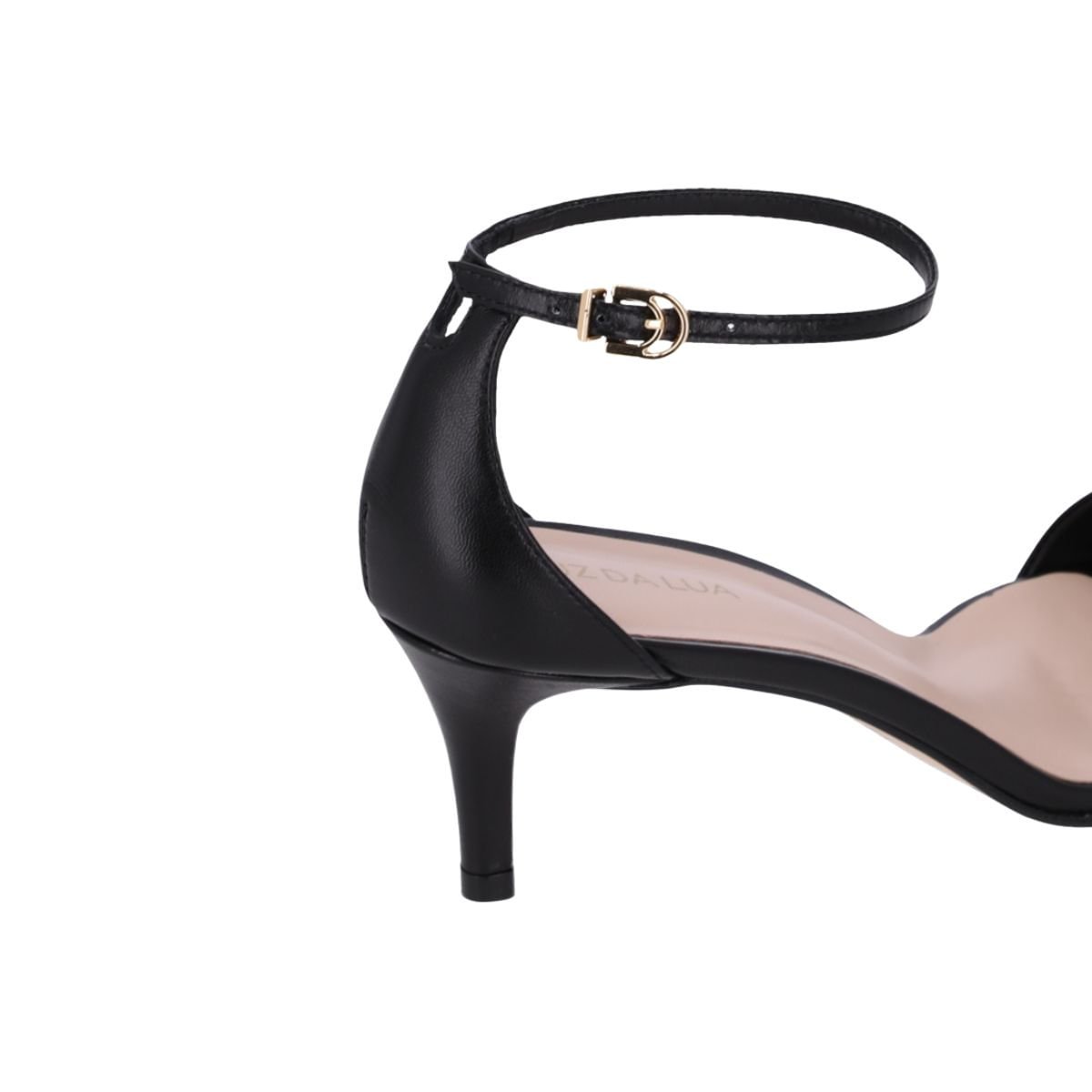 Sandália Feminina Salto Médio Fino Luz Da Lua Preta Preto 3