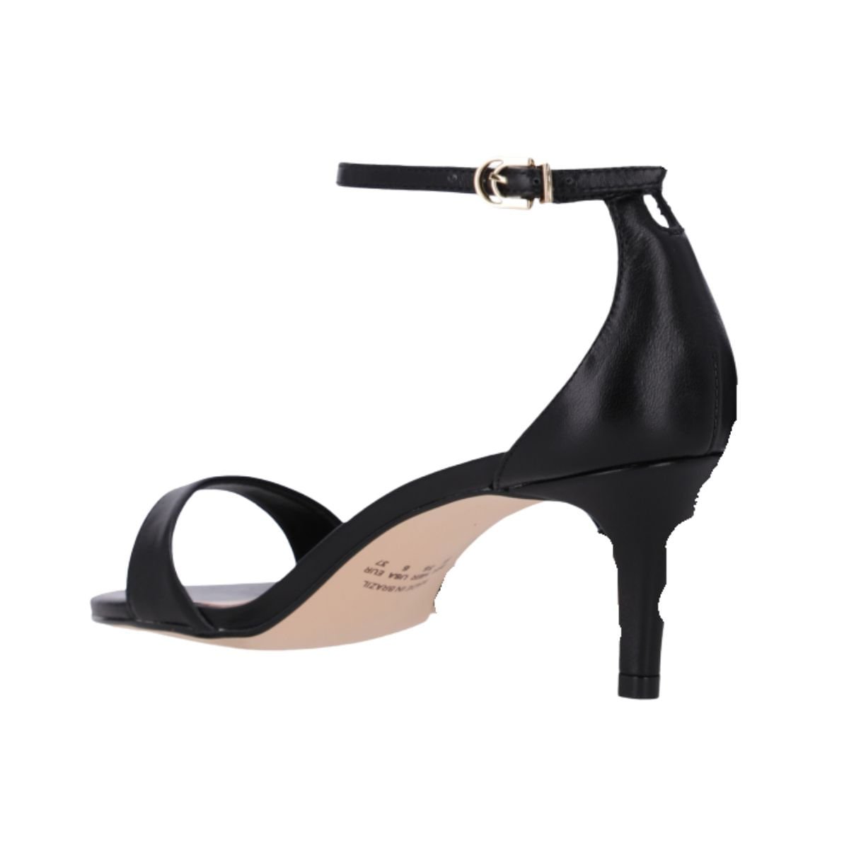 Sandália Feminina Salto Médio Fino Luz Da Lua Preta Preto 5