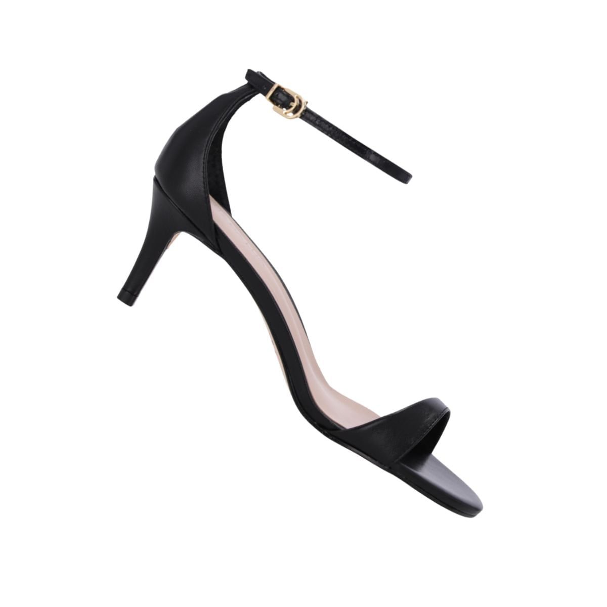 Sandália Feminina Salto Médio Fino Luz Da Lua Preta Preto 6