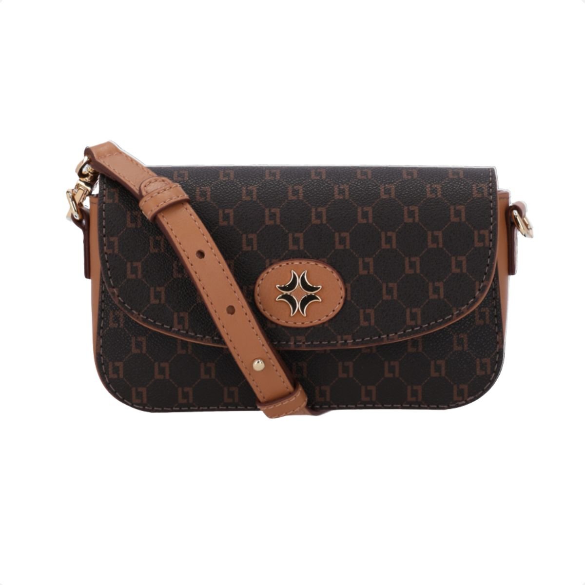 Bolsa Feminina Mini Bag Monograma Luz Da Lua Marrom