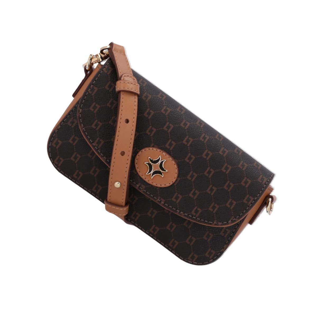 Bolsa Feminina Mini Bag Monograma Luz Da Lua Marrom Marrom 6