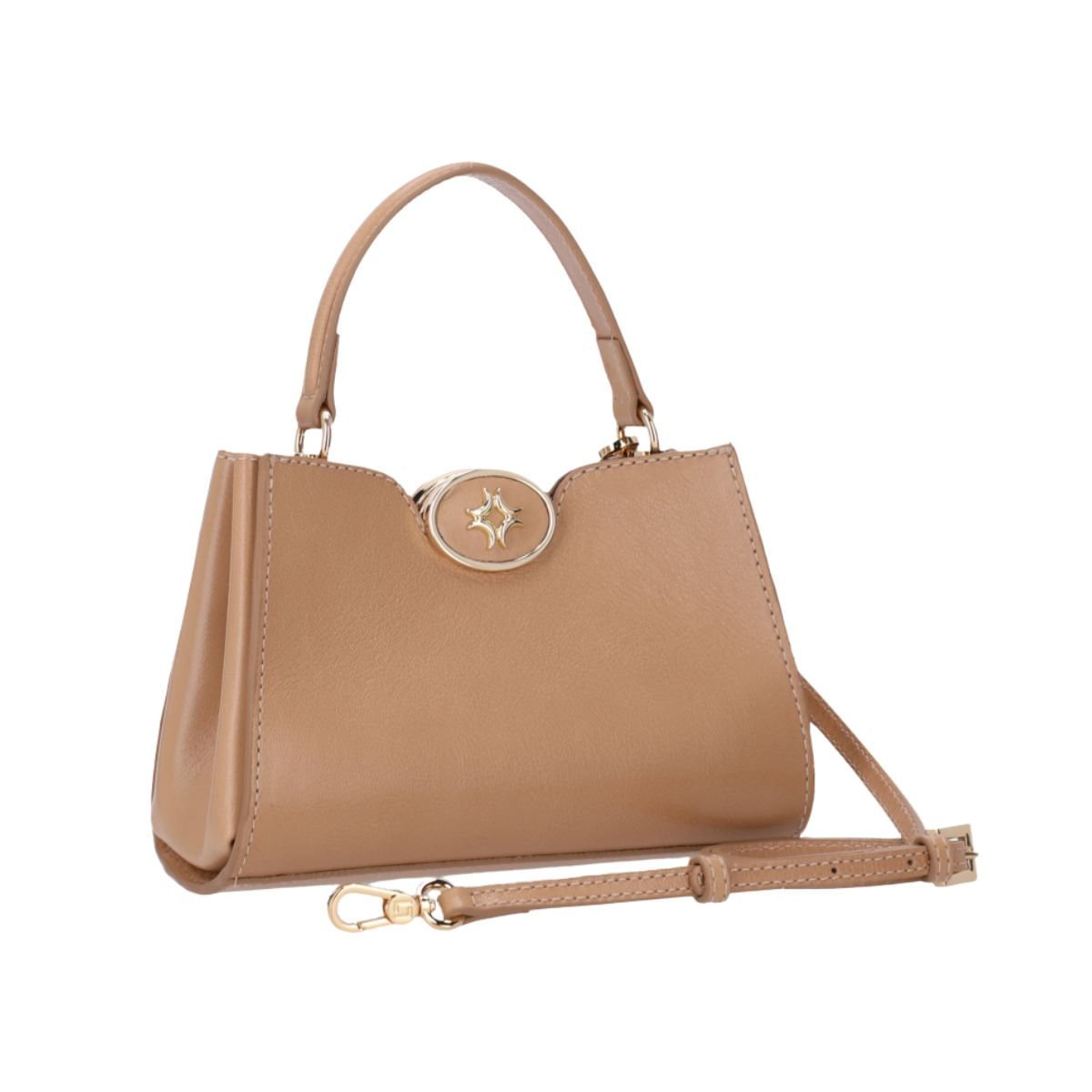 Bolsa Feminina Mini Bag Diana Luz Da Lua Bege Marrom 2