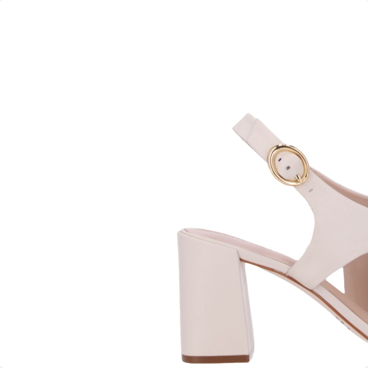 Sandália Feminina Salto Alto Grosso Luz Da Lua Aplique Off White 6