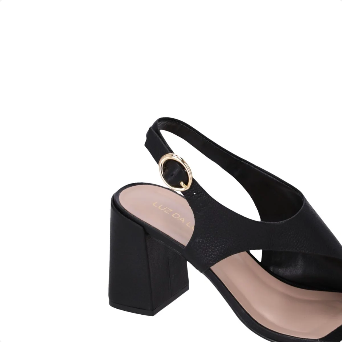 Sandália Feminina Salto Alto Grosso Luz Da Lua Preto 2