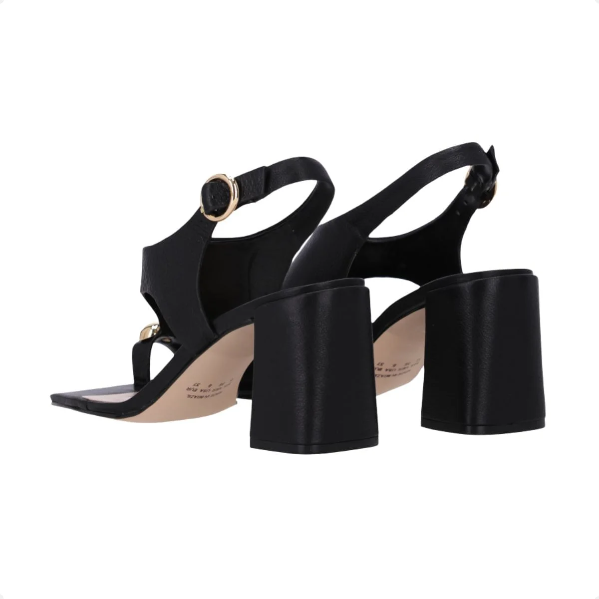 Sandália Feminina Salto Alto Grosso Luz Da Lua Preto 3