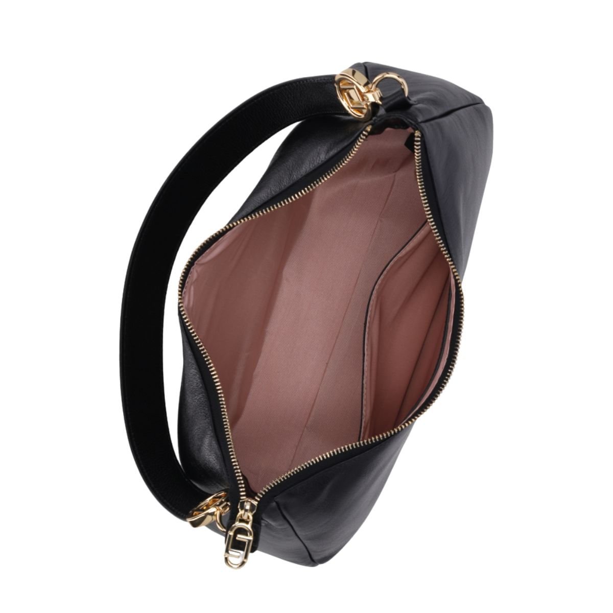 Bolsa Feminina Hobo Média Luz Da Lua Preta Preto 3