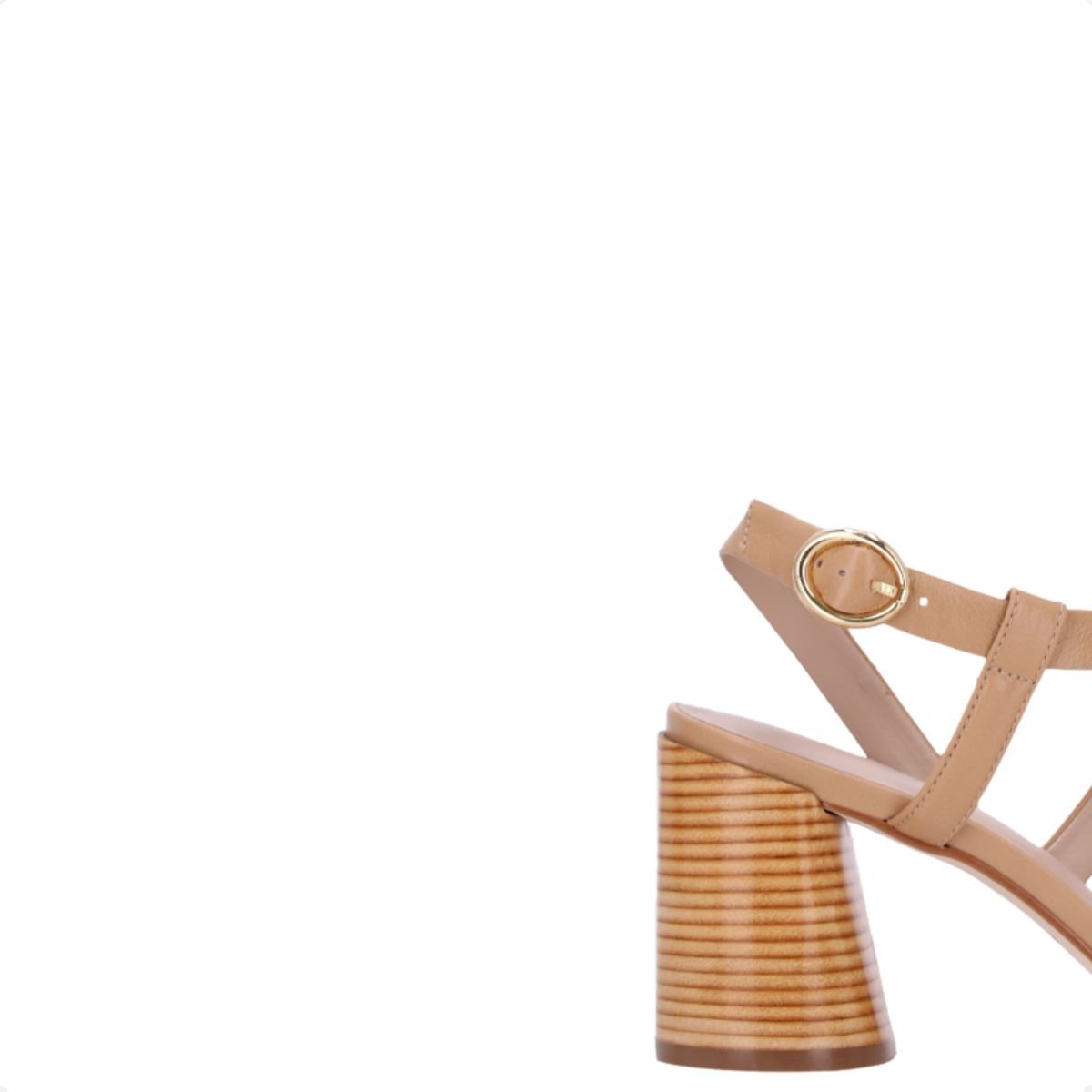 Sandália Feminina Salto Alto Grosso Luz Da Lua Bege 3