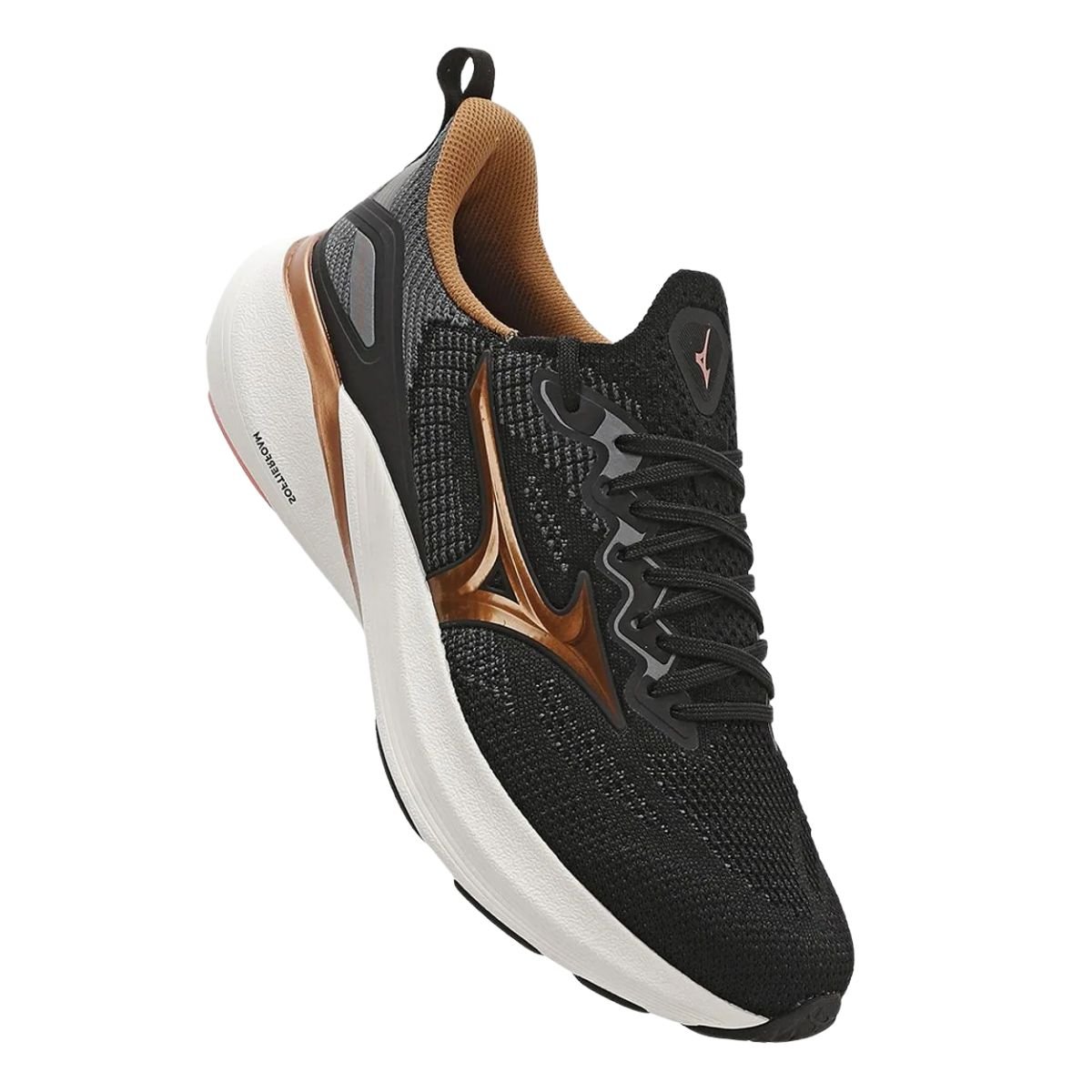 Tênis Corrida Feminino Mizuno Glow 3 Preto E Bronze Preto 2