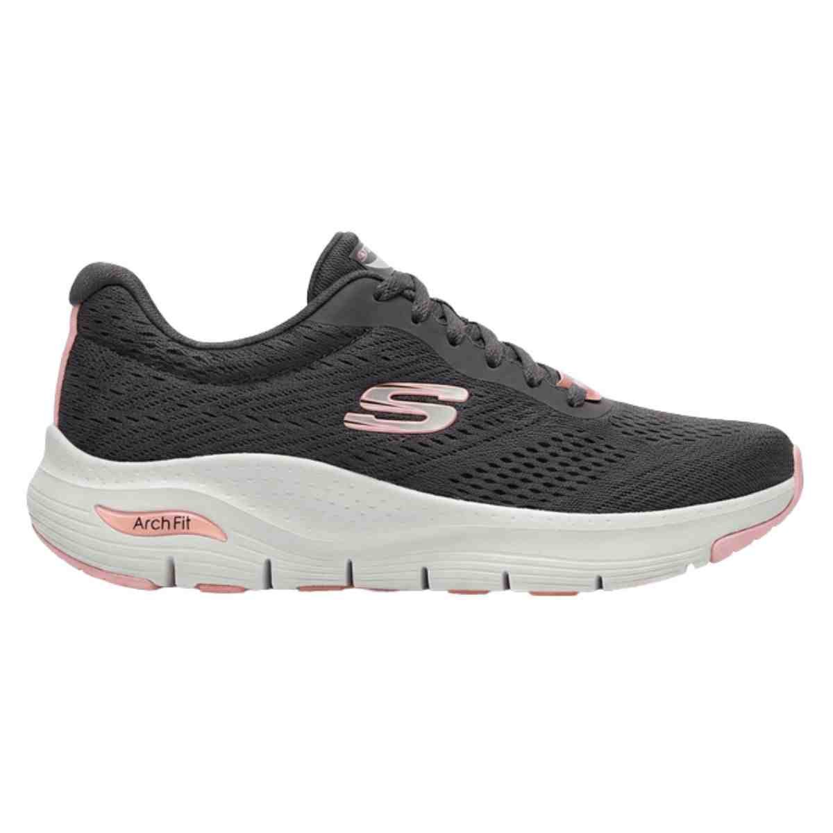 Tenis Corrida Feminino Skechers Arch Fit 2.0 Big League Cinza