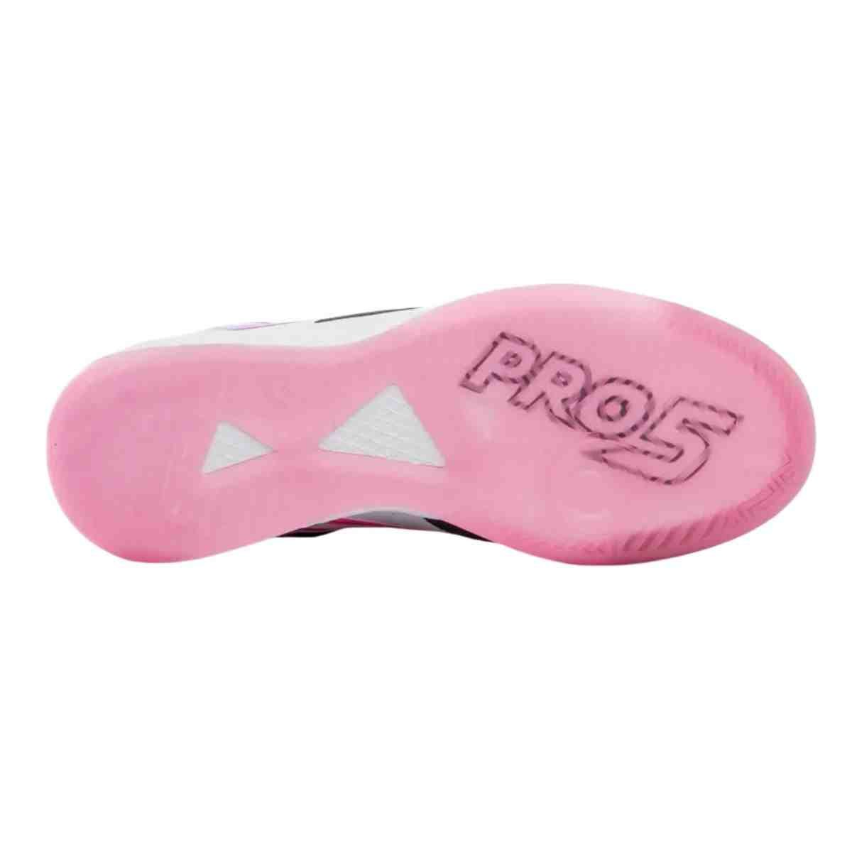 Chuteira Indoor Masculina Umbro Pro 5 Bump Branca E Rosa Branco 4