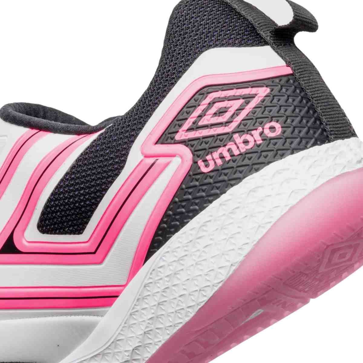 Chuteira Indoor Masculina Umbro Pro 5 Bump Branca E Rosa Branco 5