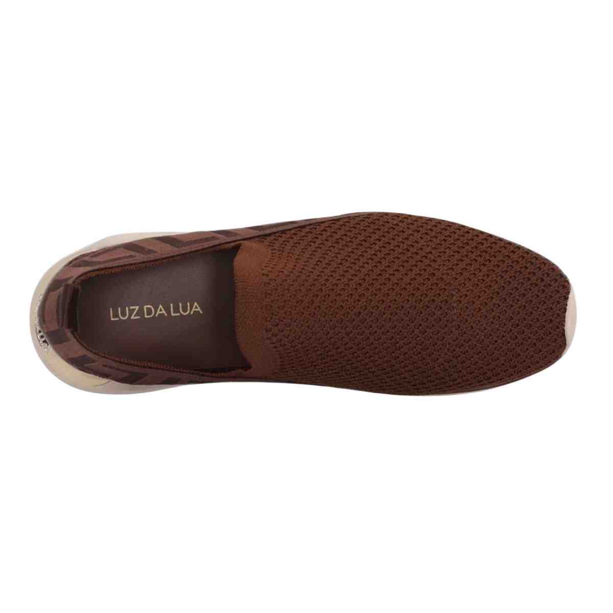 Tênis Moda Feminino Luz Da Lua Space Knit Marrom Marrom 6