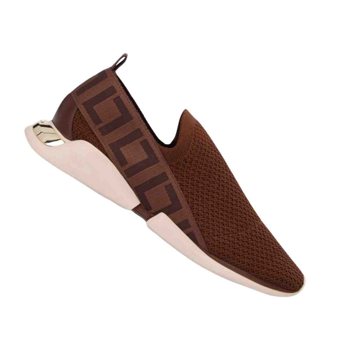 Tênis Moda Feminino Luz Da Lua Space Knit Marrom Marrom 7