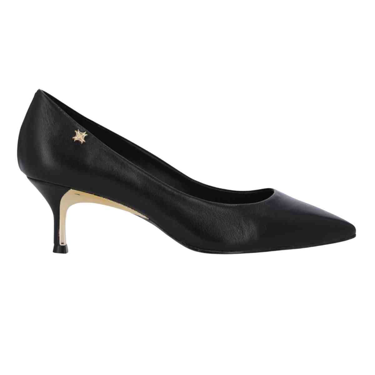 Sapato Feminino Salto Médio Fino Luz Da Lua Scarpin Preto