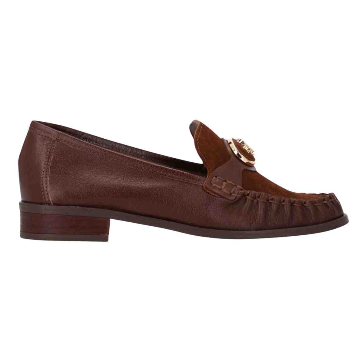 Sapato Feminino Mocassim Luz Da Lua Atacama Camuça Trufa