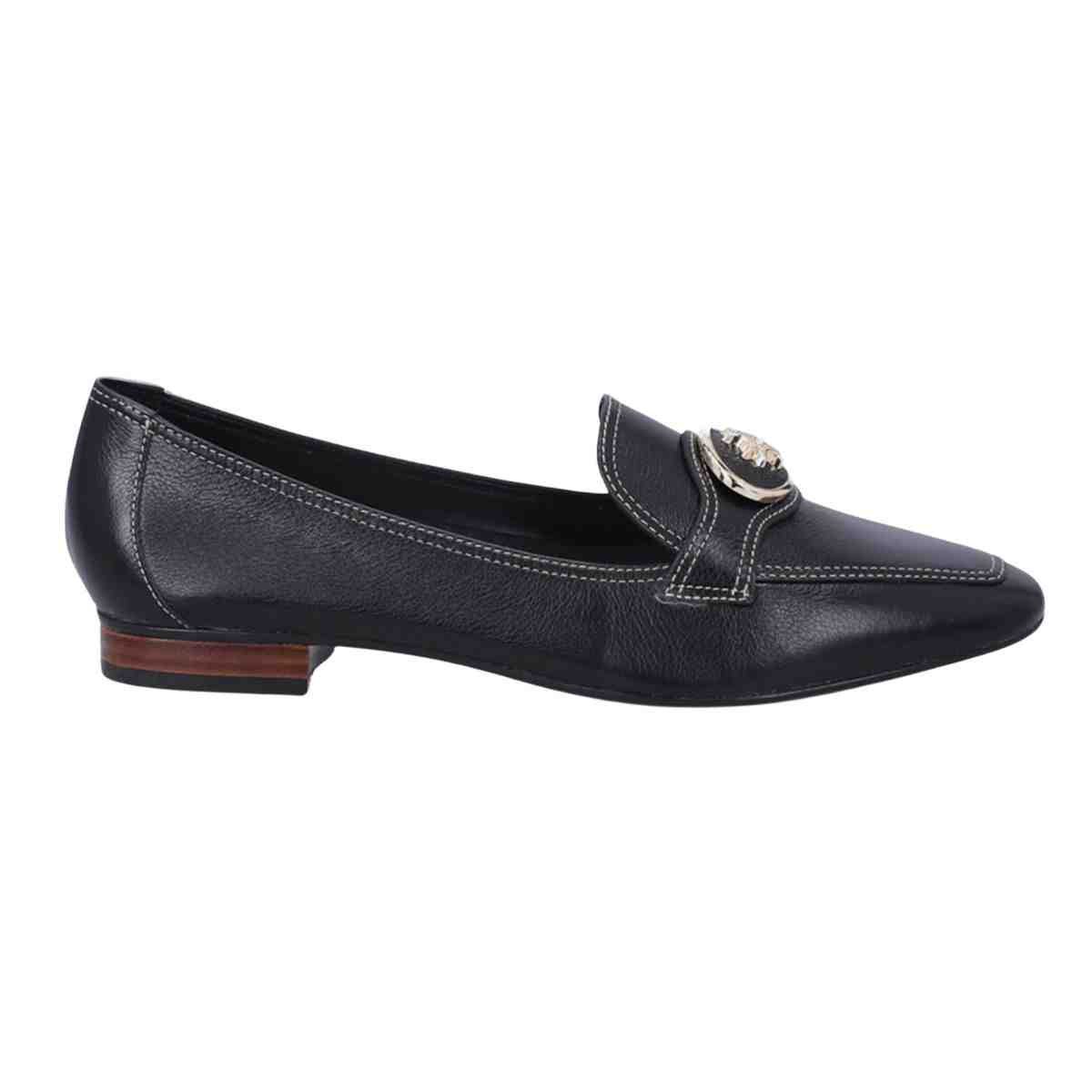 Sapato Feminino Mocassim Loafer Luz Da Lua Atacama Preto