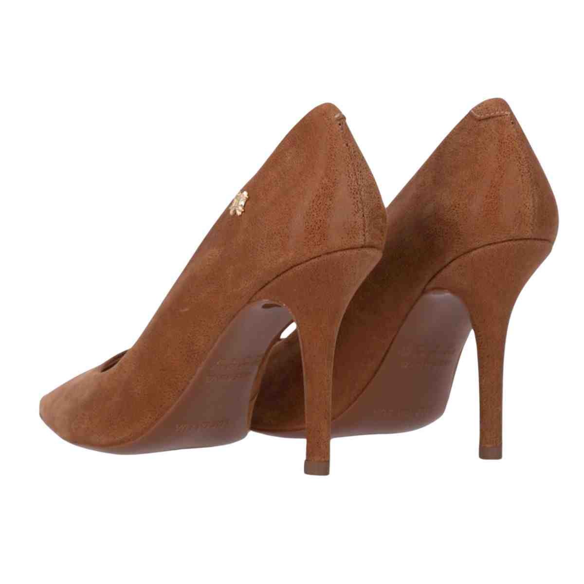 Sapato Feminino Salto Alto Fino Scarpin Luz Da Lua Arenito Canela Marrom 5