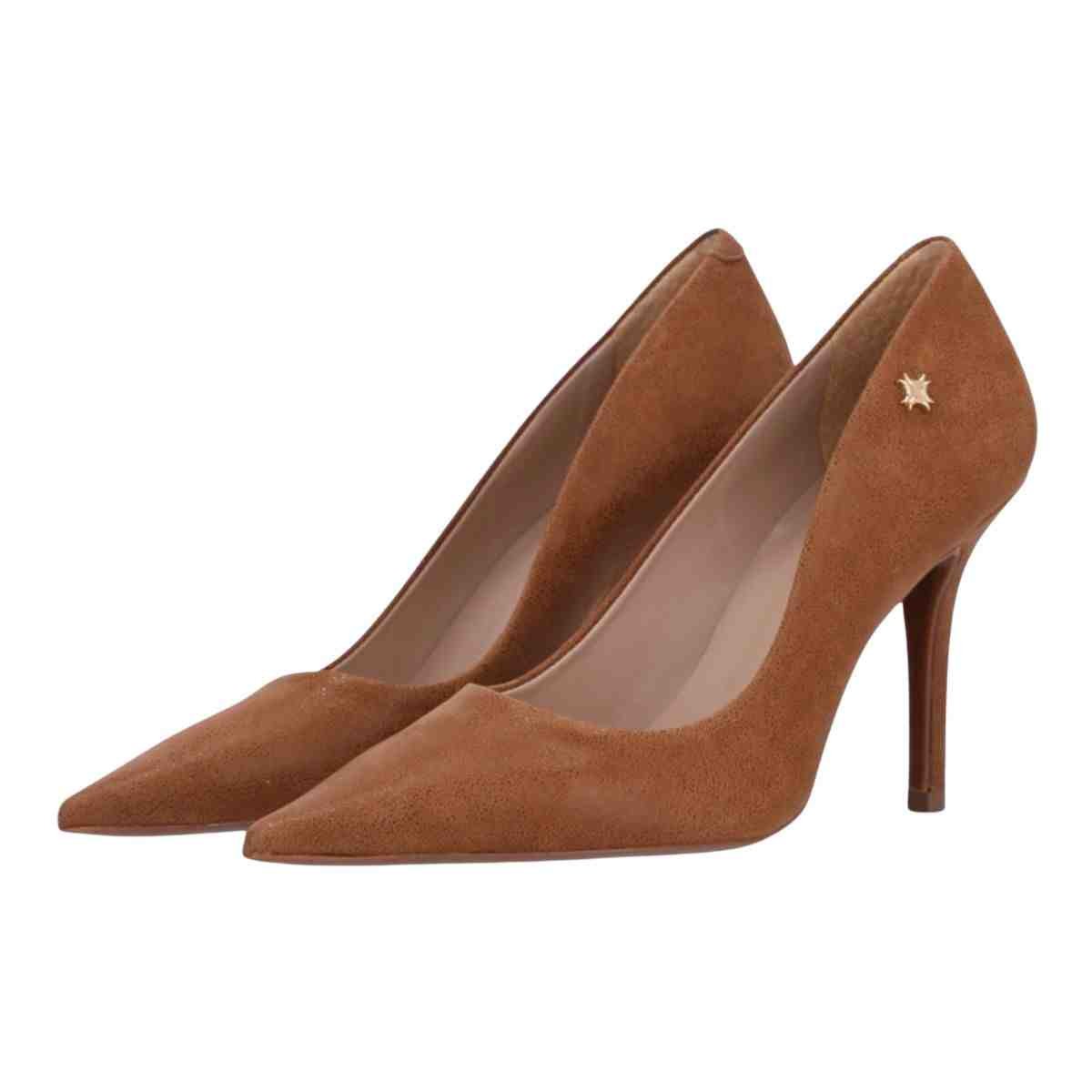 Sapato Feminino Salto Alto Fino Scarpin Luz Da Lua Arenito Canela Marrom 6