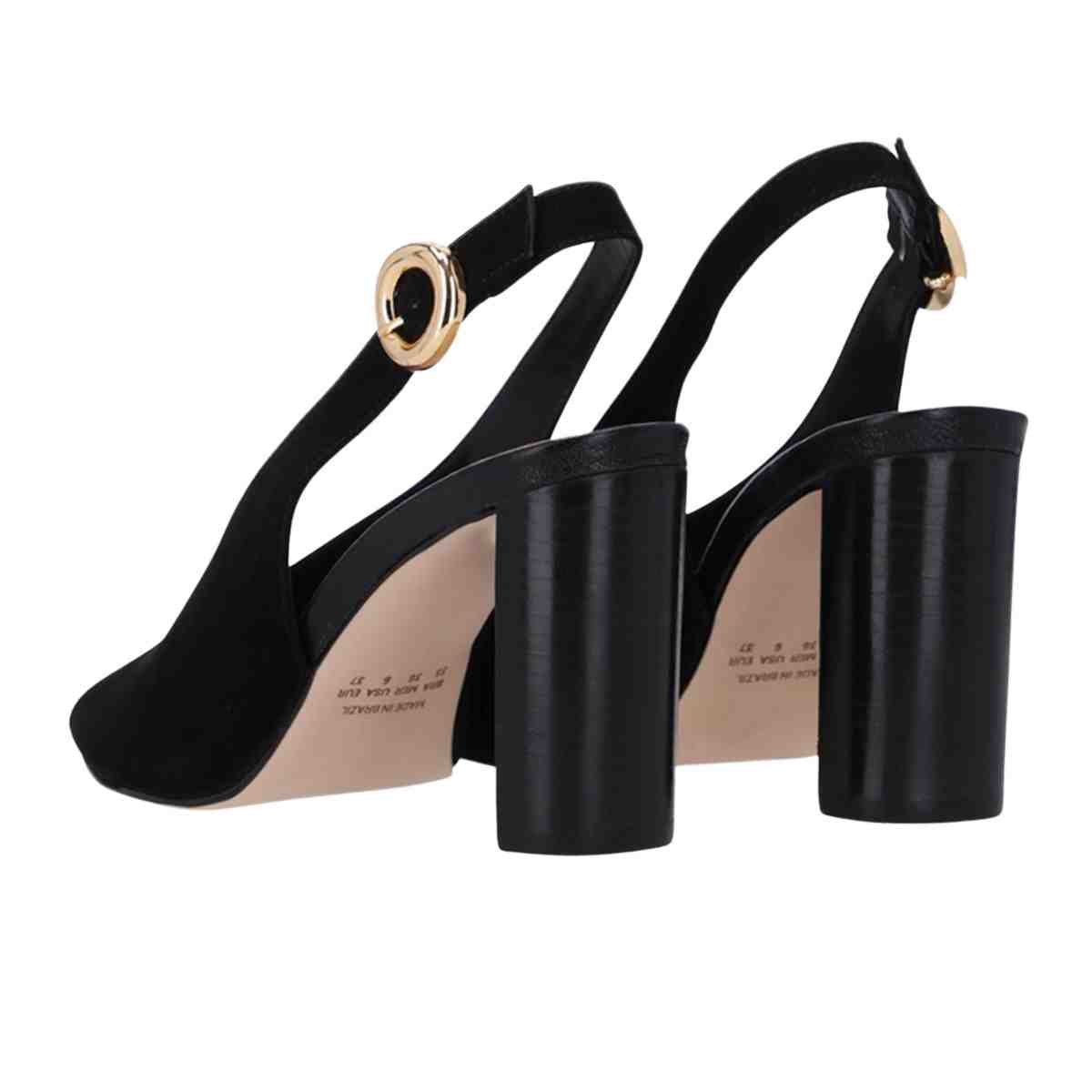 Sapato Feminino Salto Alto Luz Da Lua Cervo Preto Preto 4