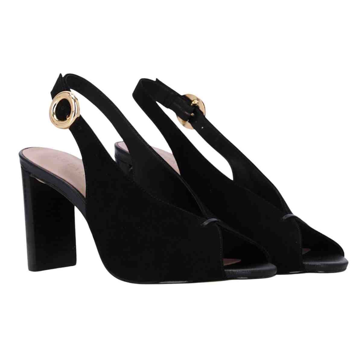 Sapato Feminino Salto Alto Luz Da Lua Cervo Preto Preto 2