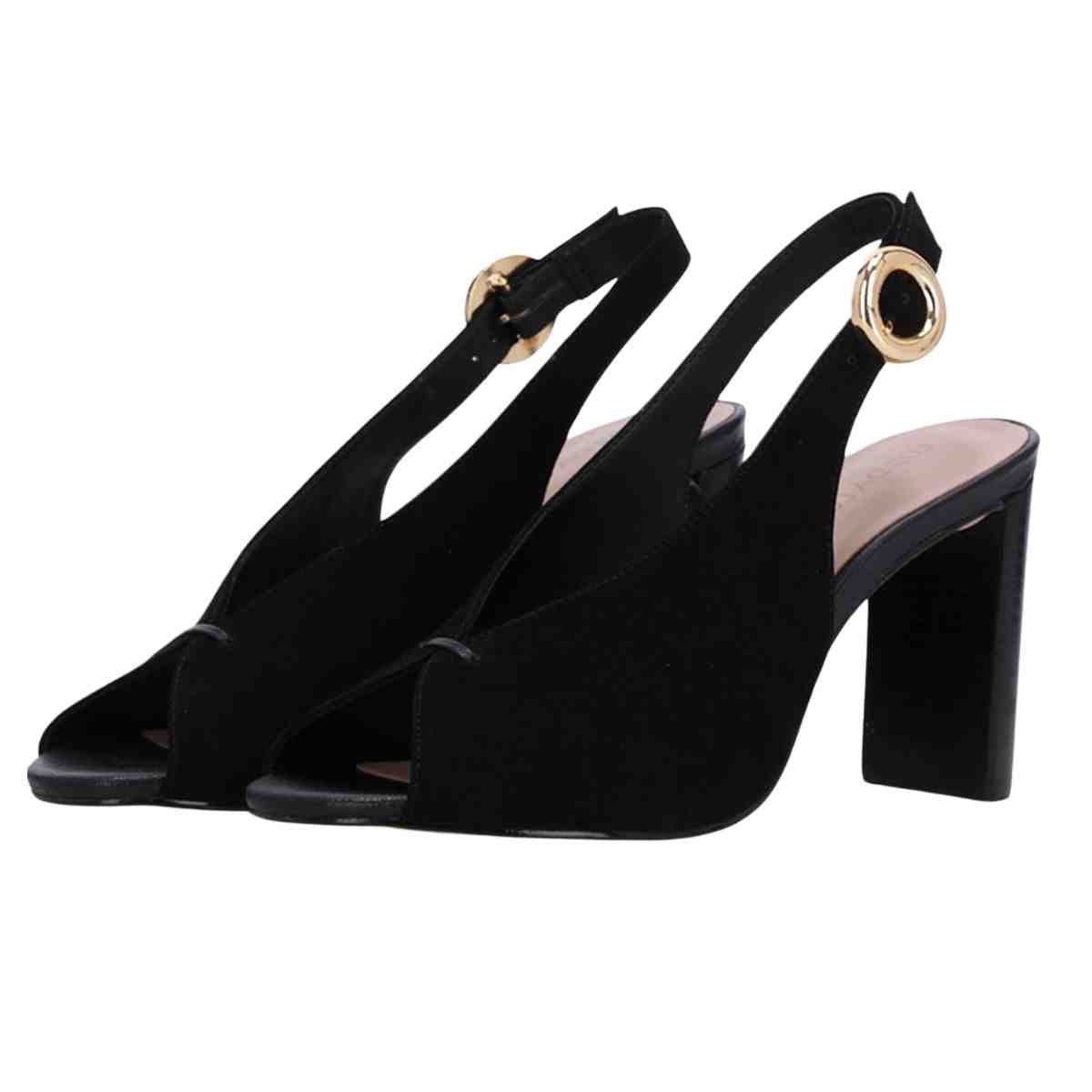 Sapato Feminino Salto Alto Luz Da Lua Cervo Preto Preto 5