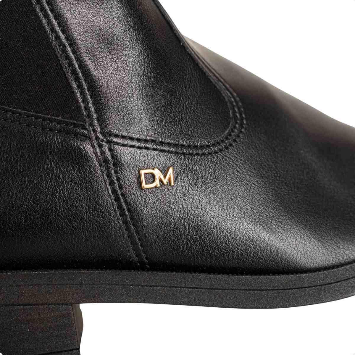Bota Feminina Montaria Em Napa Rústica Com Lycra E Salto Preta Preto 7