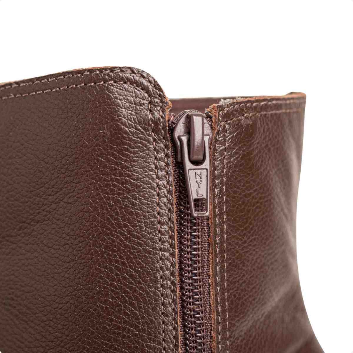 Bota Feminina Dm Com Salto Bloco Médio Torino Expresso Marrom 3