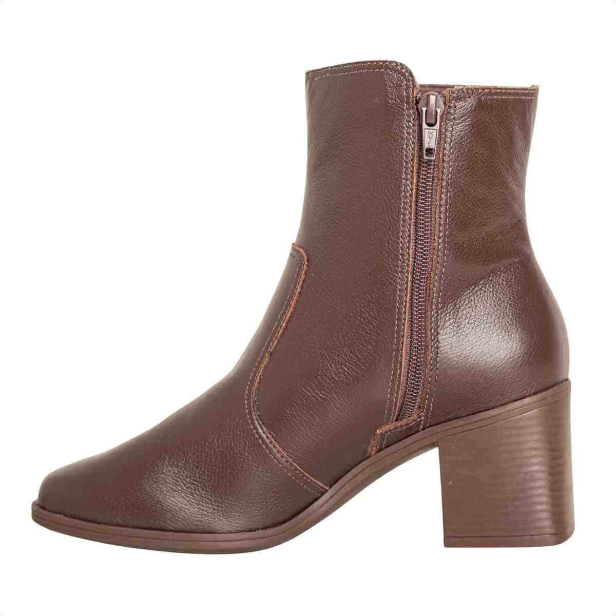 Bota Feminina Dm Com Salto Bloco Médio Torino Expresso Marrom 5