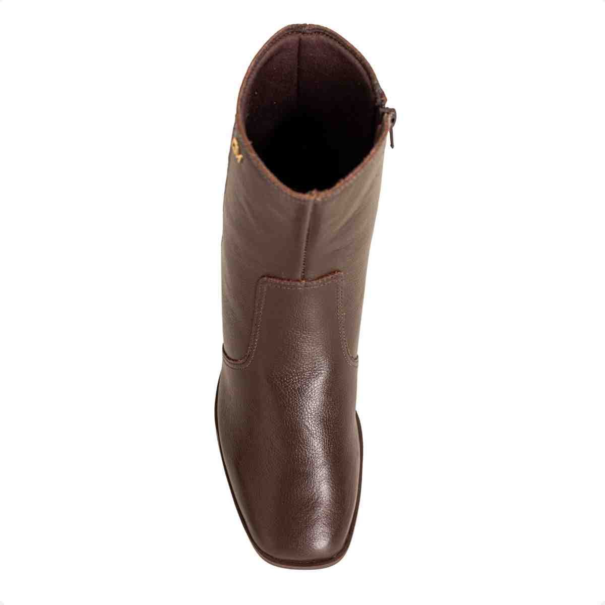 Bota Feminina Dm Com Salto Bloco Médio Torino Expresso Marrom 6