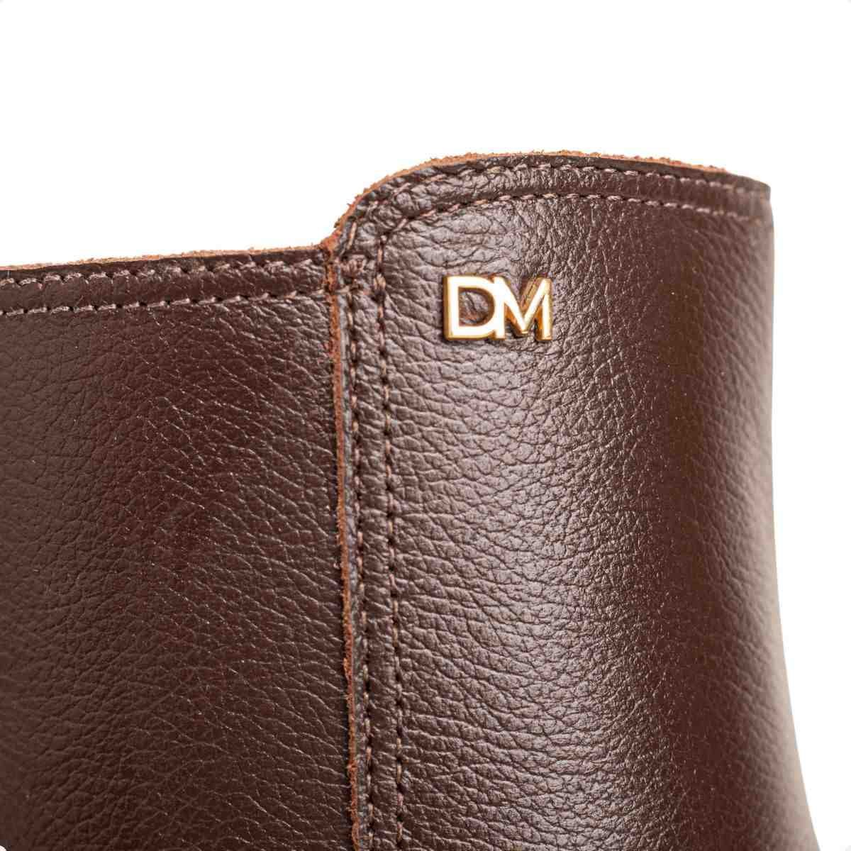 Bota Feminina Dm Com Salto Bloco Médio Torino Expresso Marrom 7