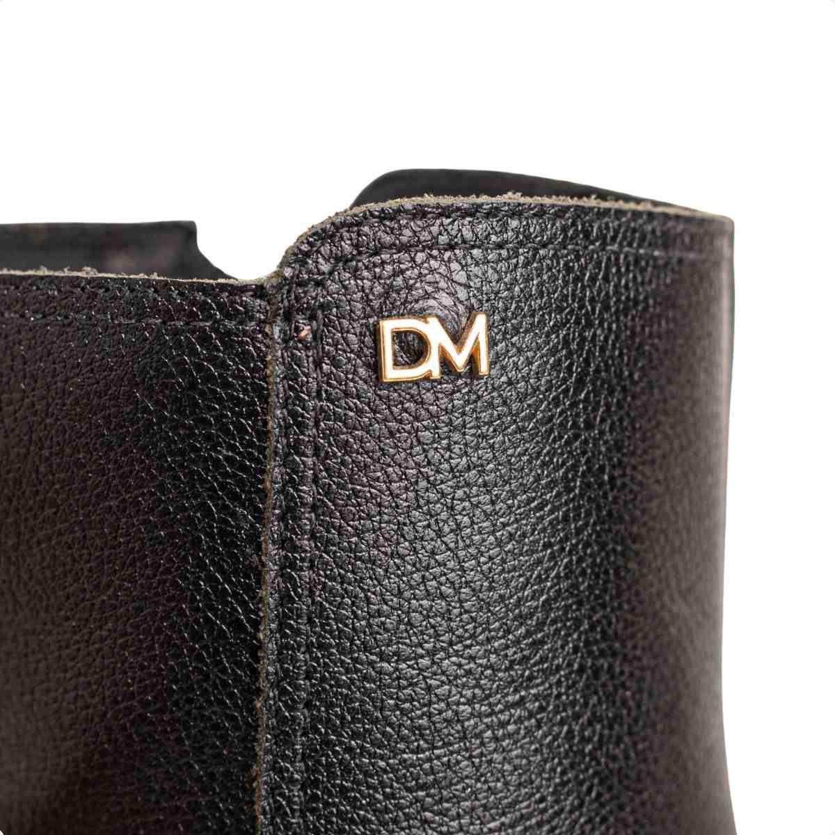 Bota Feminina Dm Com Salto Bloco Médio  Torino Preto Preto 3