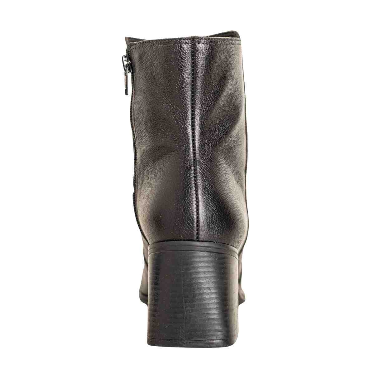 Bota Feminina Dm Com Salto Bloco Médio  Torino Preto Preto 4